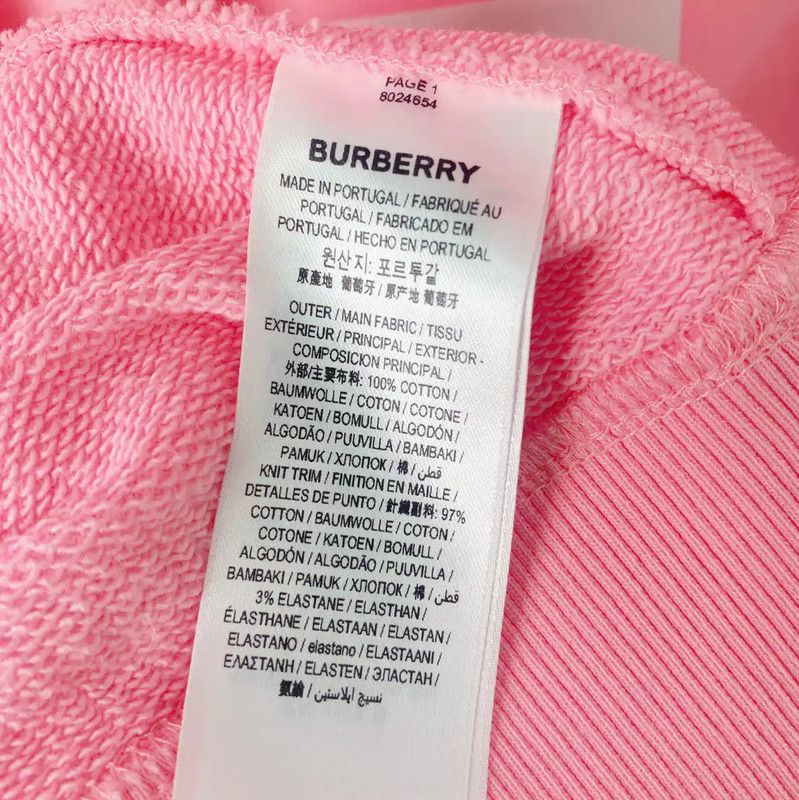 Burberry Burberry Pink Cotton Women's Hoodie Size S / US 4 / IT 40 - 7 Thumbnail