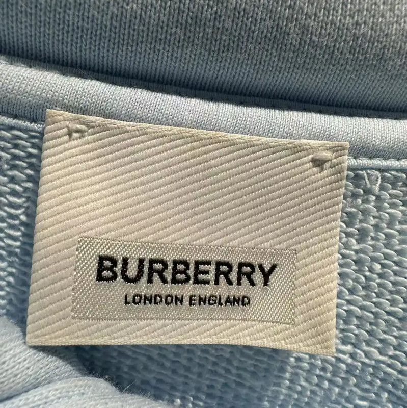 Burberry Burberry Light Blue Cotton Women's Hoodie Size XS / US 0-2 / IT 36-38 - 3 Thumbnail