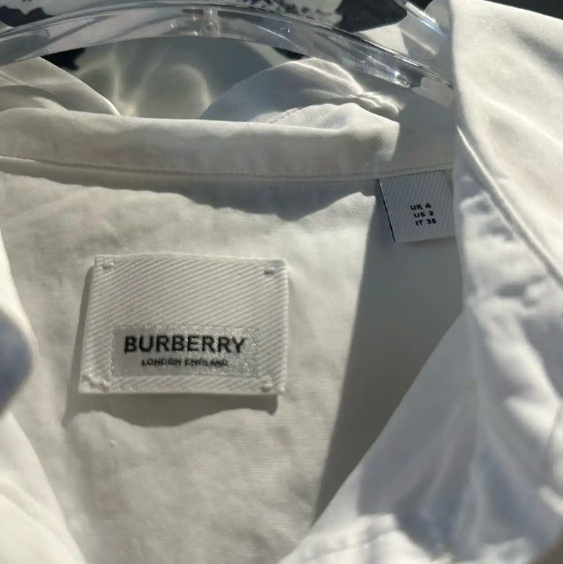 Burberry Burberry White Cotton Graphic Logo Shirt Size XS / US 0-2 / IT 36-38 - 3 Thumbnail