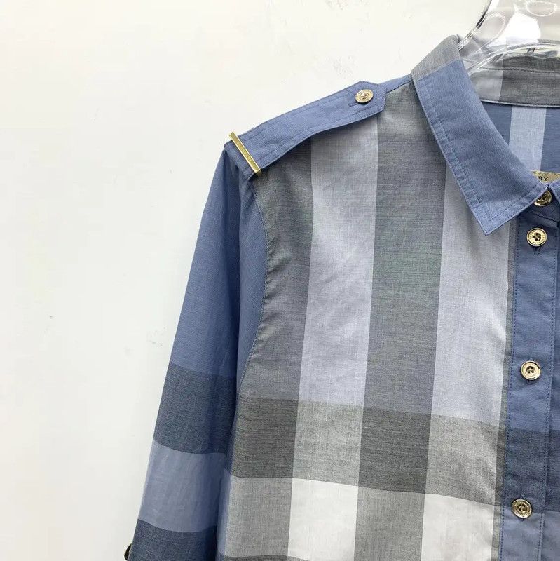 Burberry Burberry L Size Blue Cotton Dress Size L / US 10 / IT 46 - 3 Thumbnail