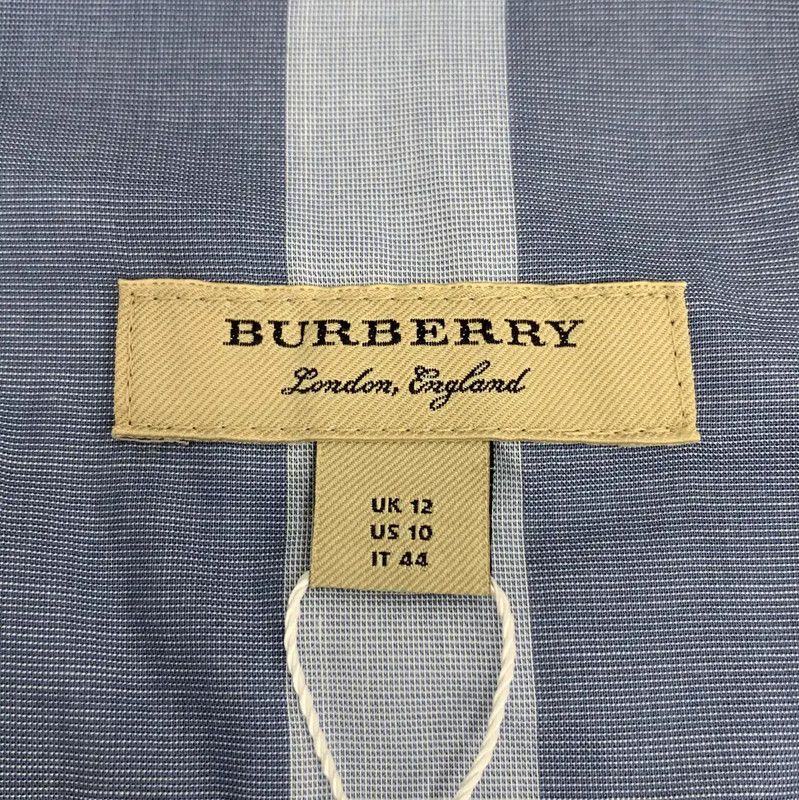 Burberry Burberry L Size Blue Cotton Dress Size L / US 10 / IT 46 - 6 Thumbnail