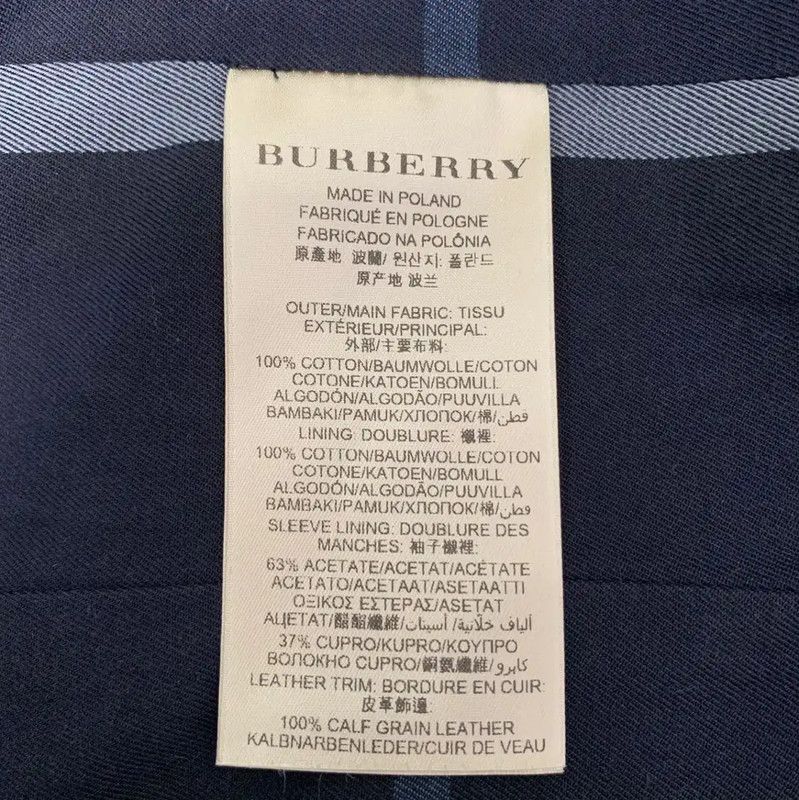 Burberry Burberry Women's Navy Cotton Trench Coat Size S / US 4 / IT 40 - 6 Thumbnail