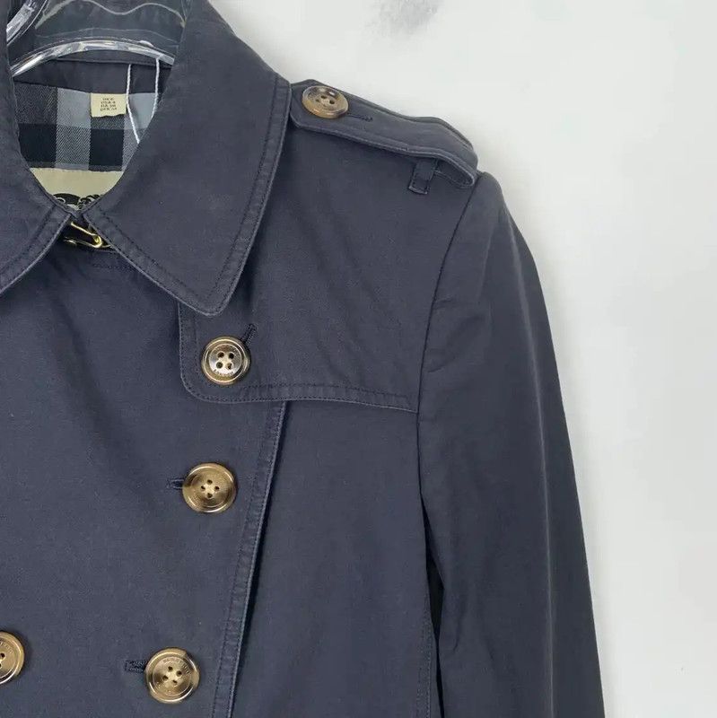 Burberry Burberry Women's Navy Cotton Trench Coat Size S / US 4 / IT 40 - 3 Thumbnail