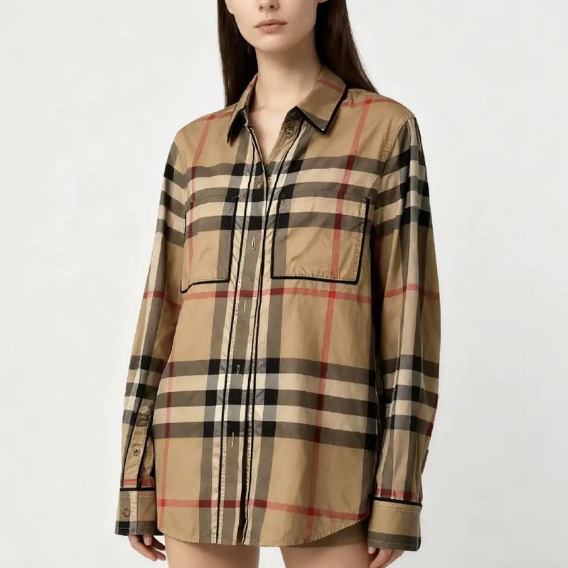 Burberry Burberry Brown Cotton Women's Shirt Size S / US 4 / IT 40 - 6 Thumbnail