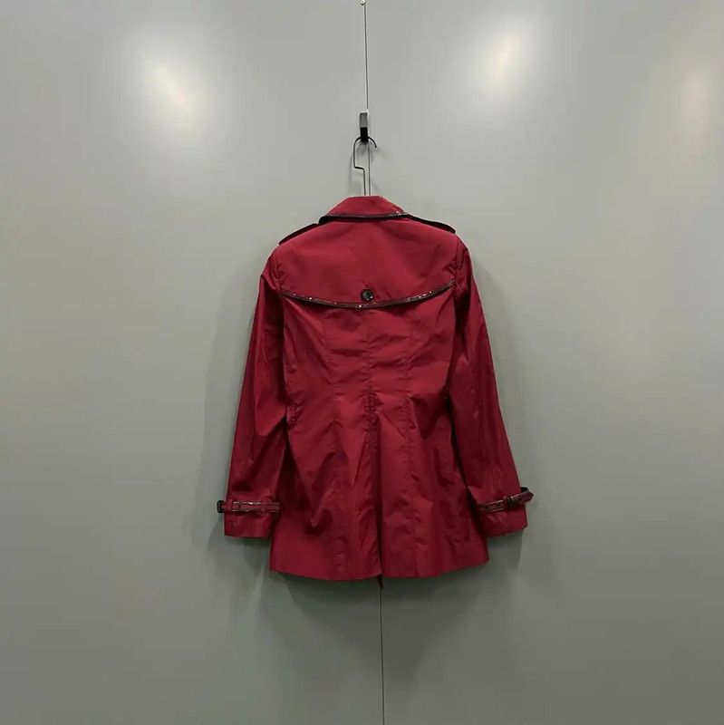 Burberry Burberry Red Cotton Mid-Length Coat Size ONE SIZE - 2 Thumbnail