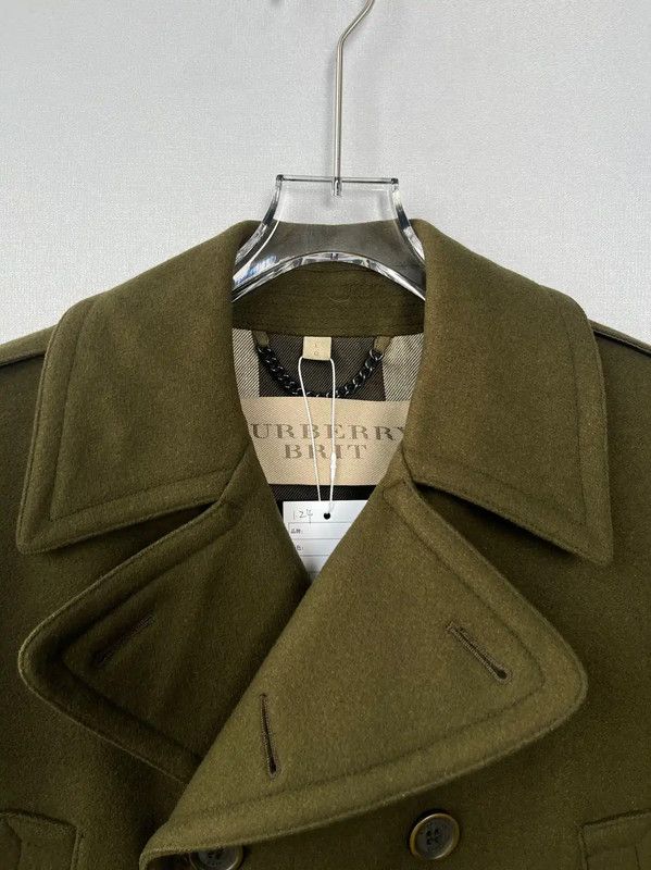 Burberry Burberry Green Wool Long Coat for Women Size L / US 10 / IT 46 - 6 Thumbnail