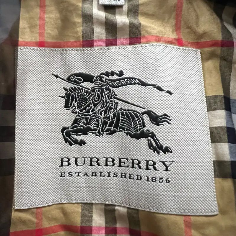 Burberry Burberry Khaki Cotton Mid-Length Women's Coat Size ONE SIZE - 4 Thumbnail