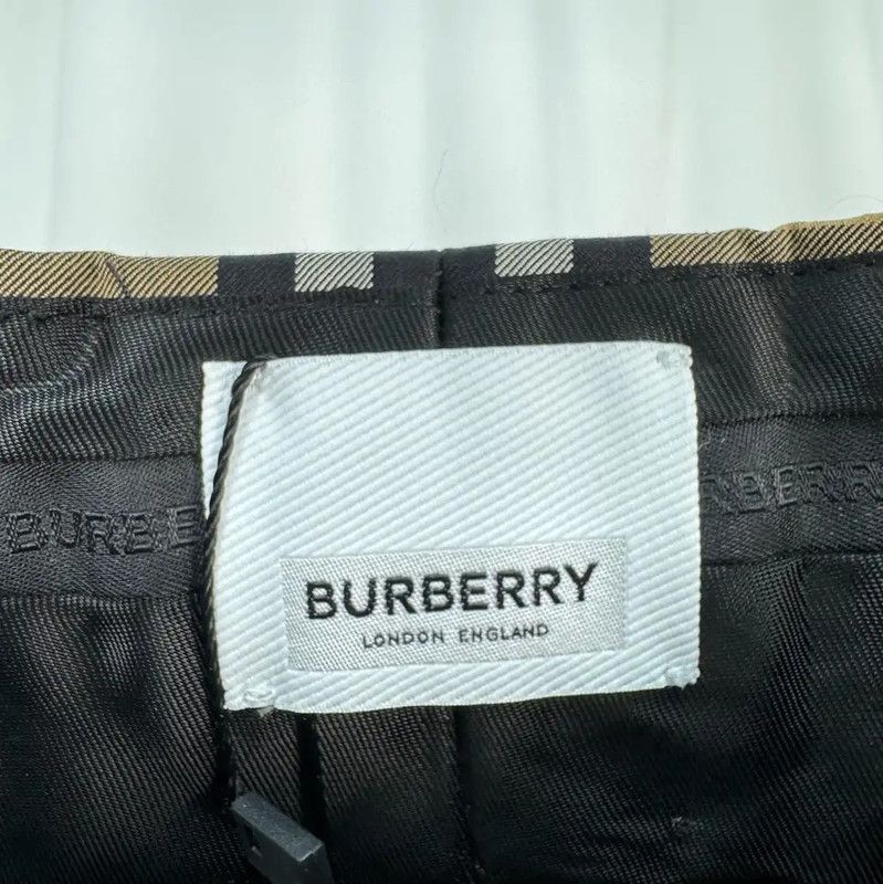 Burberry Burberry Brown Wool Check Logo Trousers for Women Size 23" - 6 Thumbnail