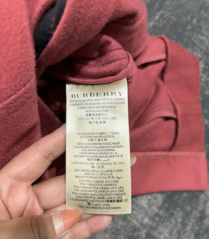Burberry Coral Pink Mid-Length Cashmere Coat
