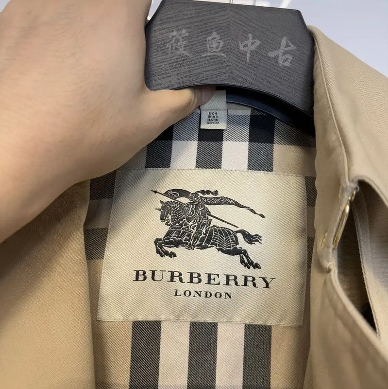 Burberry Burberry Khaki Cotton Trench Coat for Women Size S / US 4 / IT 40 - 3 Thumbnail
