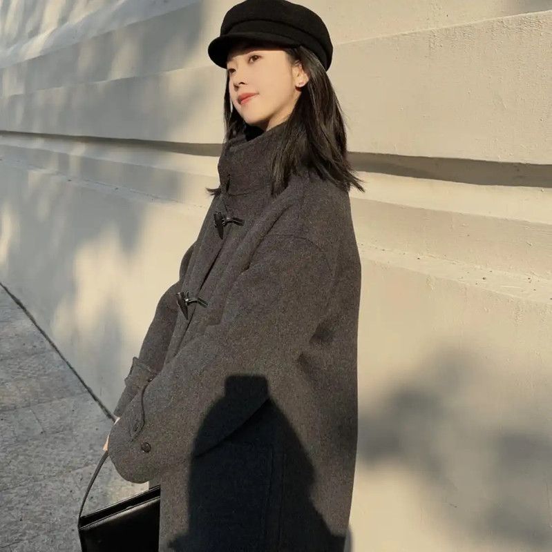 Burberry Burberry Gray Wool Duffle Coat with Hood Size S / US 4 / IT 40 - 6 Thumbnail