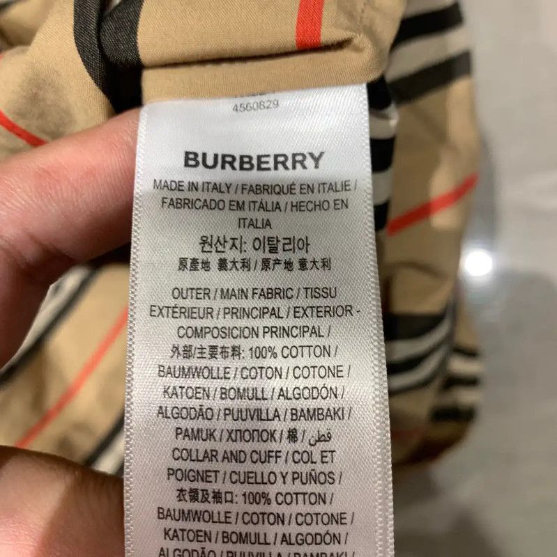 Burberry Burberry Women's Long Sleeve Khaki Striped Shirt Size L / US 10 / IT 46 - 4 Thumbnail