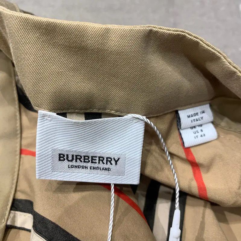 Burberry Burberry Women's Long Sleeve Khaki Striped Shirt Size L / US 10 / IT 46 - 3 Thumbnail