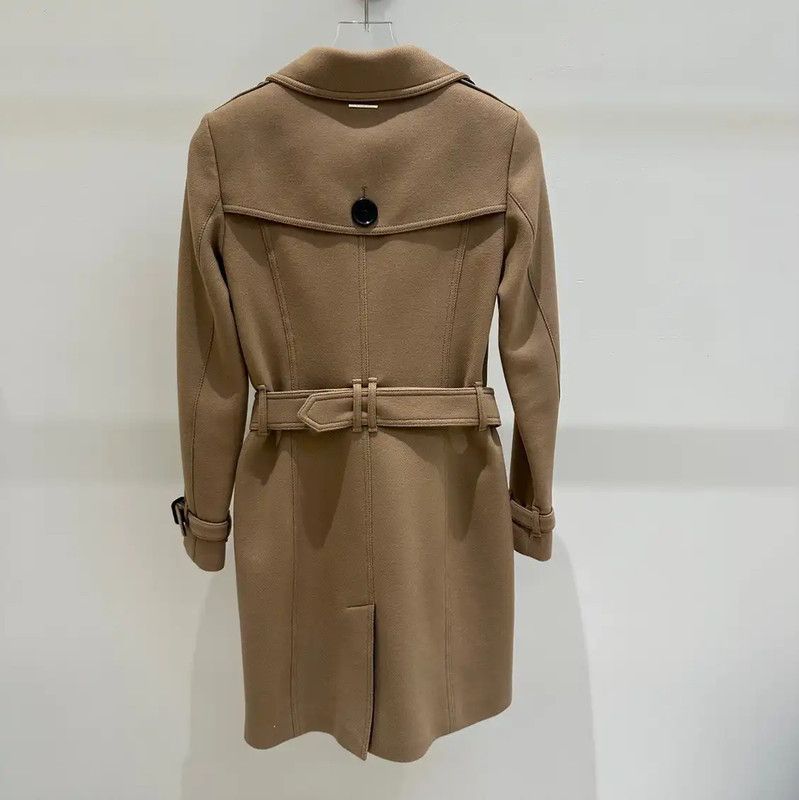Burberry Burberry Khaki Wool Double-Breasted Long Coat Size S / US 4 / IT 40 - 5 Thumbnail
