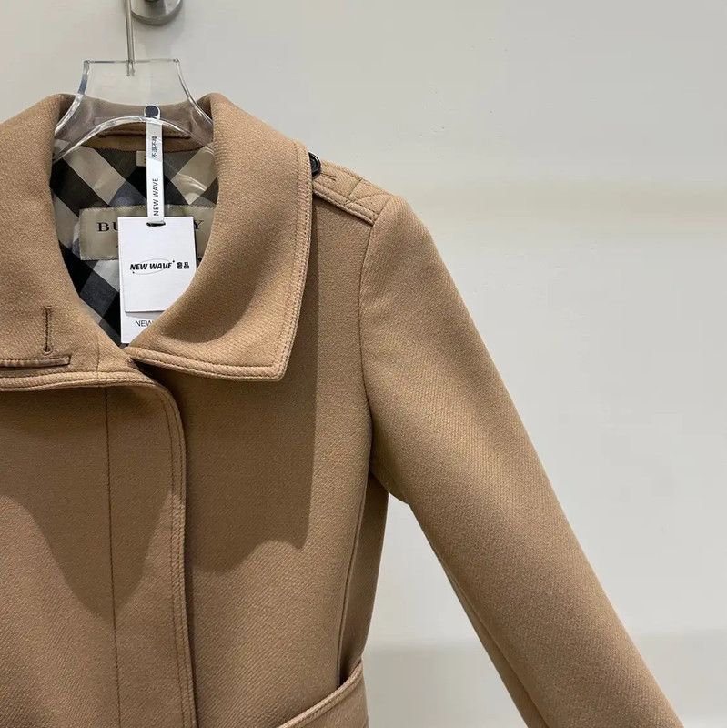 Burberry Burberry Khaki Wool Double-Breasted Long Coat Size S / US 4 / IT 40 - 4 Thumbnail