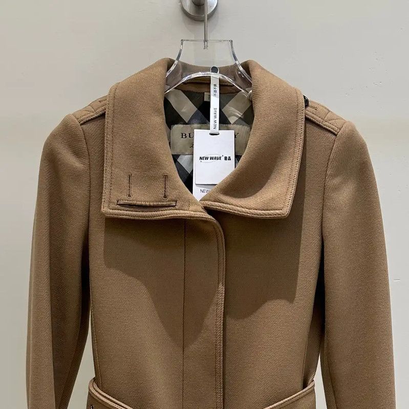 Burberry Burberry Khaki Wool Double-Breasted Long Coat Size S / US 4 / IT 40 - 2 Thumbnail