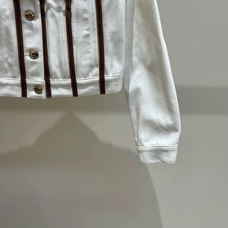 Burberry Burberry White Cotton Cropped Jacket Size XS / US 0-2 / IT 36-38 - 4 Thumbnail