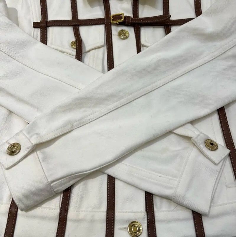 Burberry Burberry White Cotton Cropped Jacket Size XS / US 0-2 / IT 36-38 - 7 Thumbnail