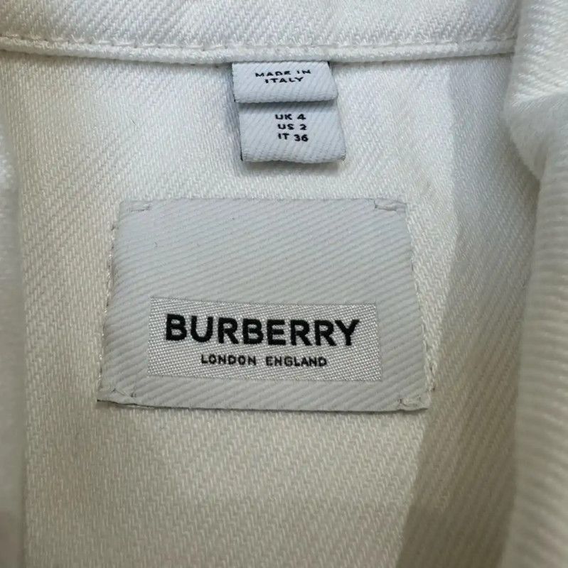 Burberry Burberry White Cotton Cropped Jacket Size XS / US 0-2 / IT 36-38 - 6 Thumbnail
