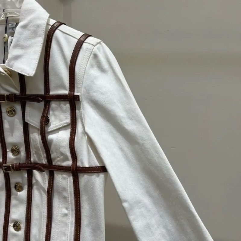 Burberry Burberry White Cotton Cropped Jacket Size XS / US 0-2 / IT 36-38 - 5 Thumbnail