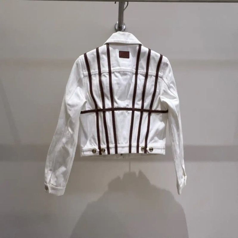 Burberry Burberry White Cotton Cropped Jacket Size XS / US 0-2 / IT 36-38 - 2 Thumbnail