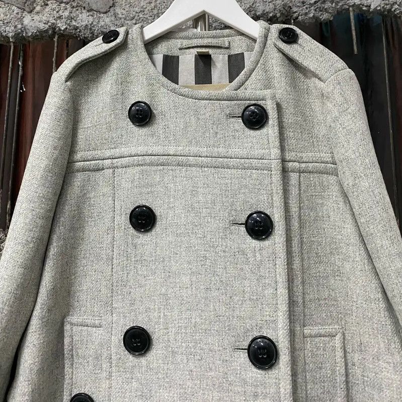 Burberry Burberry Winter Gray Wool Double-Breasted Coat Size ONE SIZE - 3 Thumbnail