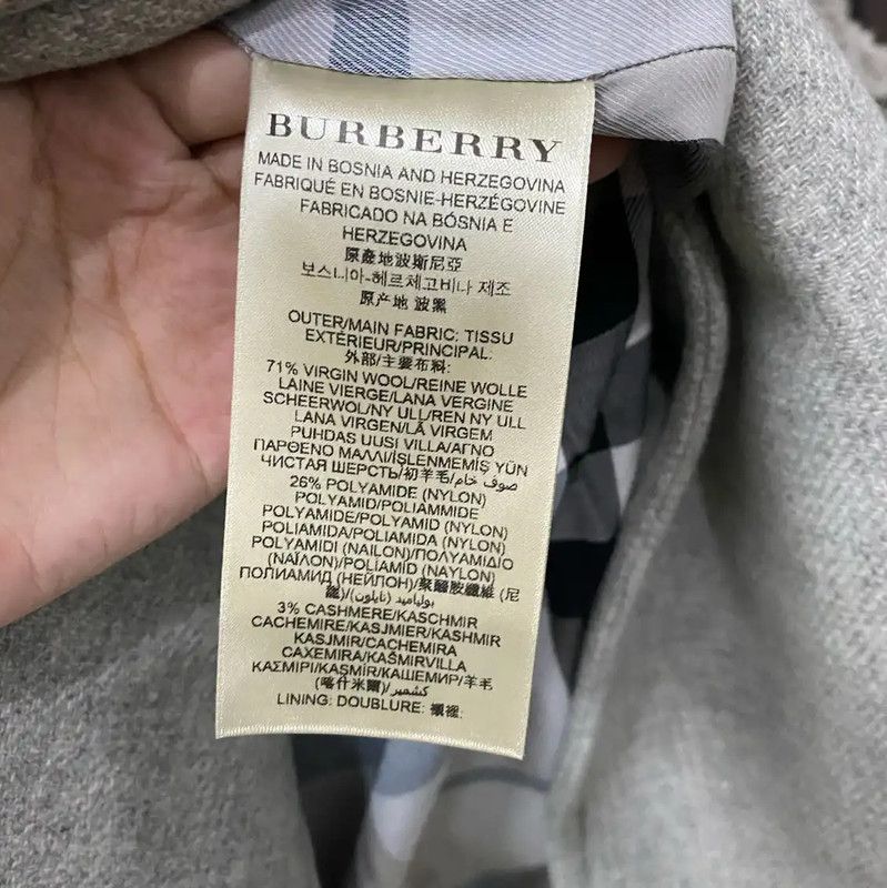 Burberry Burberry Winter Gray Wool Double-Breasted Coat Size ONE SIZE - 6 Thumbnail