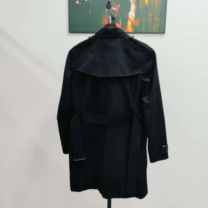 Burberry Burberry Black Long Cotton Trench Coat for Women Size L / US 10 / IT 46 - 2 Thumbnail