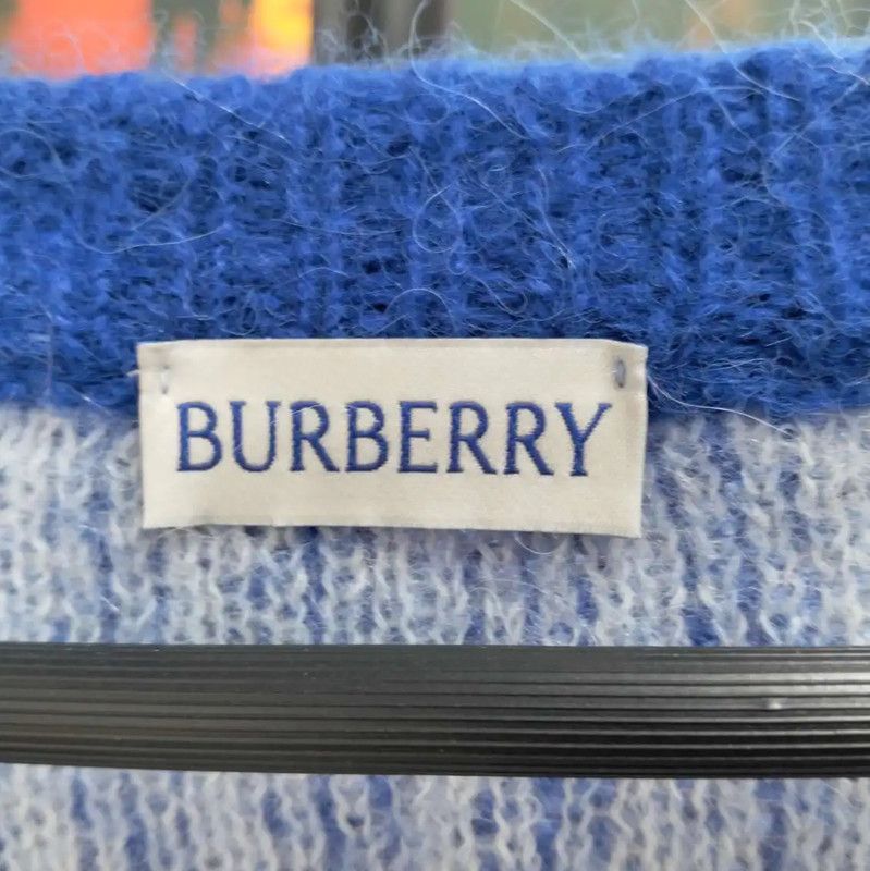 Burberry Burberry Women's Blue Wool Long Sleeve Sweater Size L / US 10 / IT 46 - 3 Thumbnail
