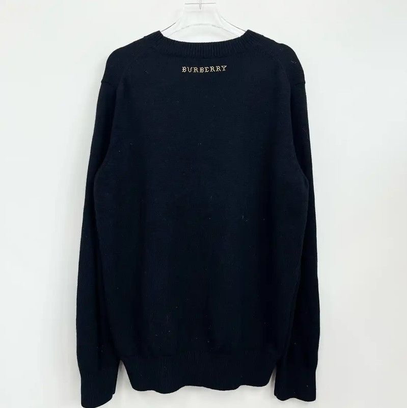 Burberry Burberry Black Knit Sweater with Graphic Design Size M / US 6-8 / IT 42-44 - 2 Thumbnail