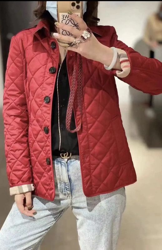 Burberry Burberry Red Quilted Cotton Short Coat Size S / US 4 / IT 40 - 7 Thumbnail