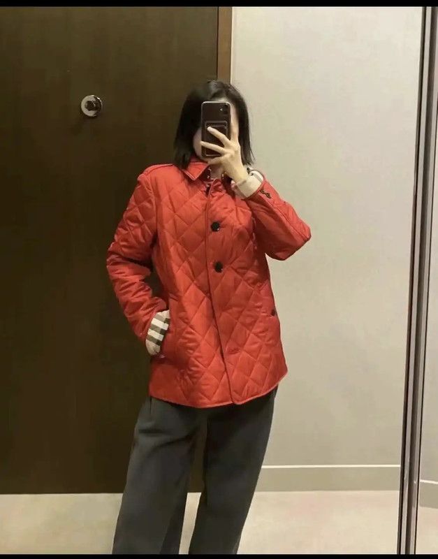 Burberry Burberry Red Quilted Cotton Short Coat Size S / US 4 / IT 40 - 6 Thumbnail