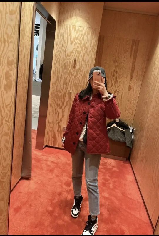 Burberry Burberry Red Quilted Cotton Short Coat Size S / US 4 / IT 40 - 8 Thumbnail