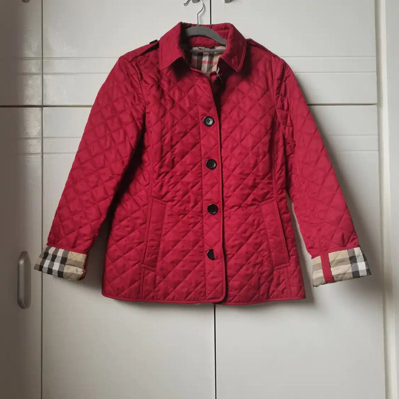Burberry Burberry Red Quilted Cotton Short Coat Size S / US 4 / IT 40 - 2 Thumbnail