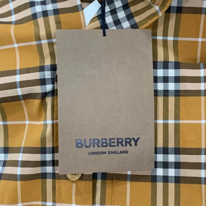 Burberry Burberry Yellow Cotton Long Sleeve Shirt Size XS / US 0-2 / IT 36-38 - 9 Thumbnail