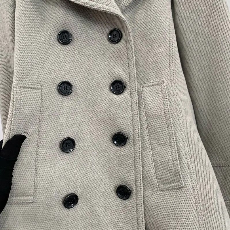 Burberry Burberry Gray Wool Women's Trench Coat Size S / US 4 / IT 40 - 3 Thumbnail