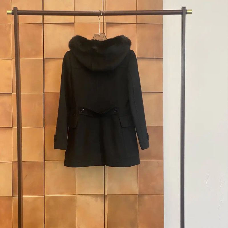 Burberry Burberry Women's Black Wool Coat Size S / US 4 / IT 40 - 2 Thumbnail
