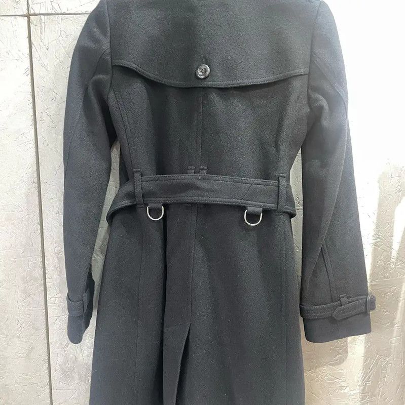 Burberry Burberry Black Wool Women's Trench Coat Size M / US 6-8 / IT 42-44 - 2 Thumbnail