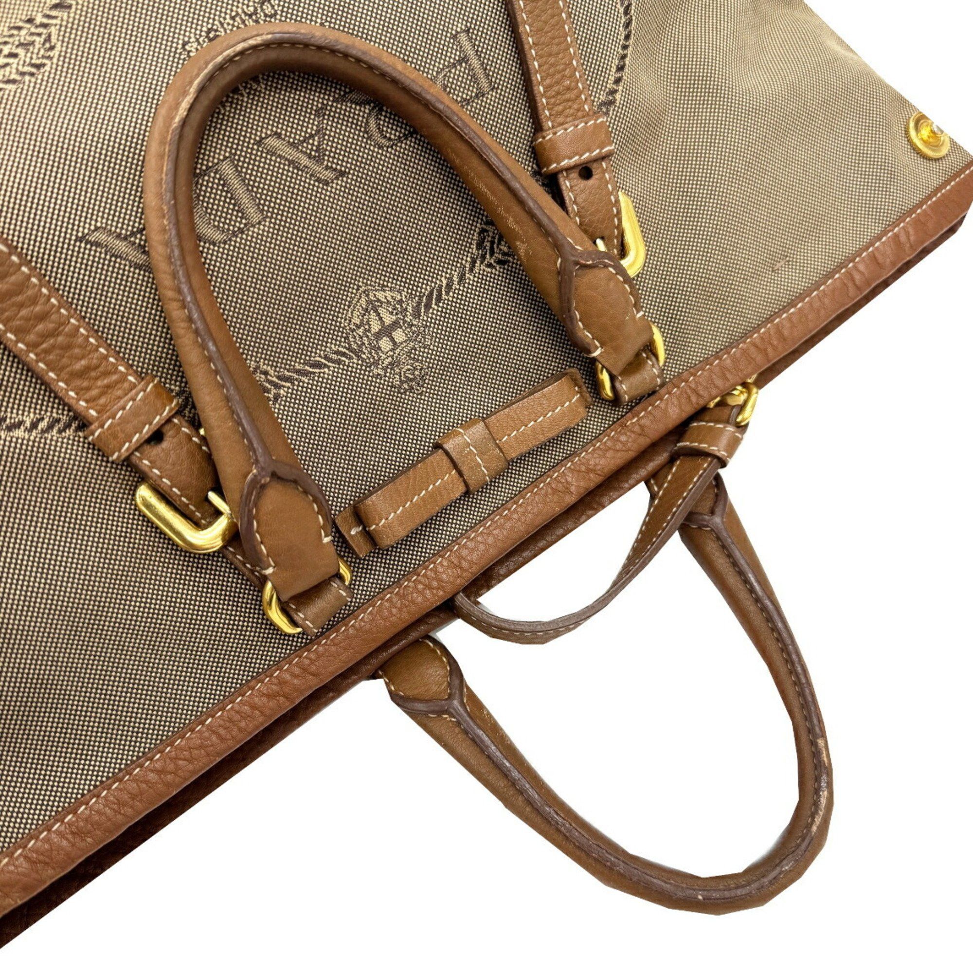 Prada Prada Jacquard Shoulder Bag Canvas Leather Women's Size ONE SIZE - 10 Thumbnail