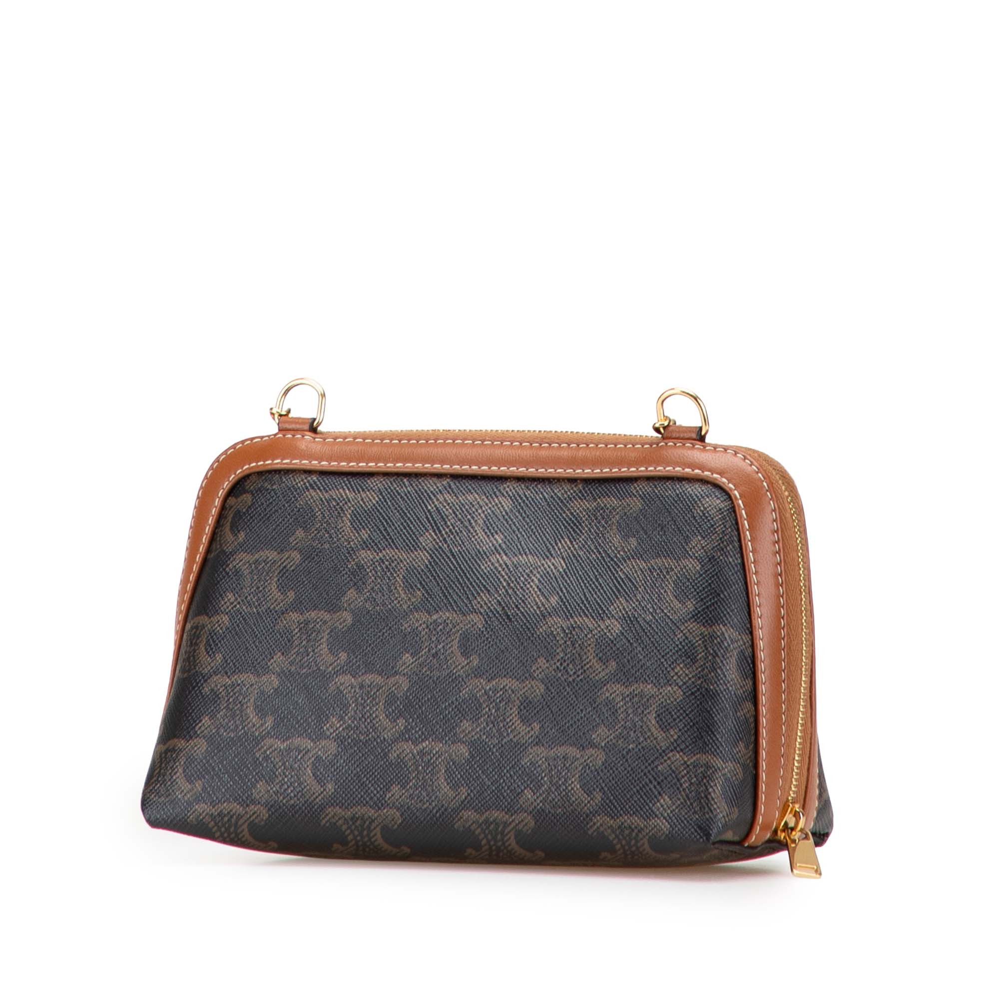 Celine Celine Triomphe Coated Canvas Clutch On Chain Size ONE SIZE - 2 Thumbnail