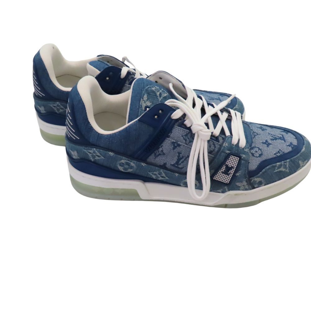 Louis Vuitton Louis Vuitton Louis Vuitton Monogram Trainer Line Sneakers Blue Denim Sneakers Canvas Shoes トレイナー・ライン DUTY FREE for USA Size ONE SIZE - 3 Thumbnail
