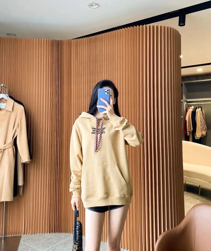 Burberry Burberry Beige Cotton Women's Cropped Hoodie Size XL / US 12-14 / IT 48-50 - 8 Thumbnail