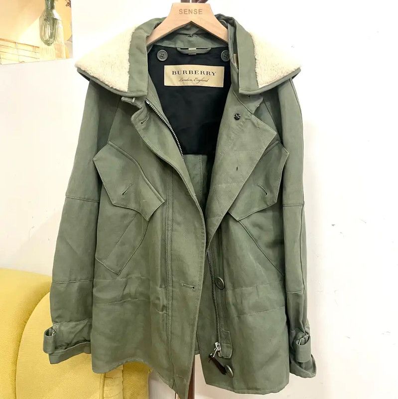 Burberry Burberry Women's Green Wool Short Jacket Size M / US 6-8 / IT 42-44 - 2 Thumbnail