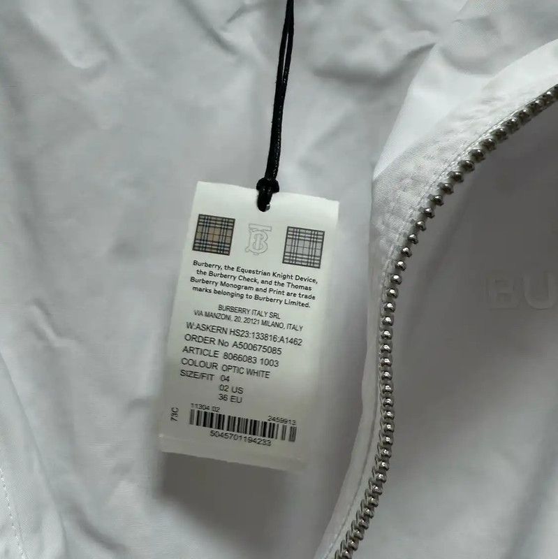 Burberry Burberry Women's White Cropped Jacket Size S / US 4 / IT 40 - 4 Thumbnail