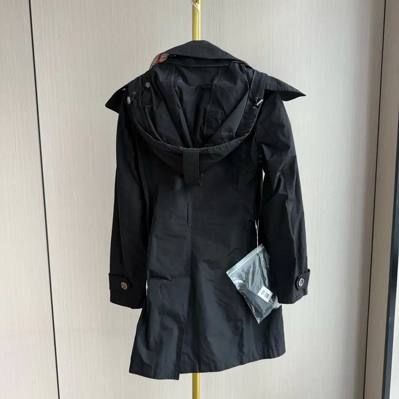 Burberry Burberry Black Nylon Women's Trench Coat Size ONE SIZE - 2 Thumbnail