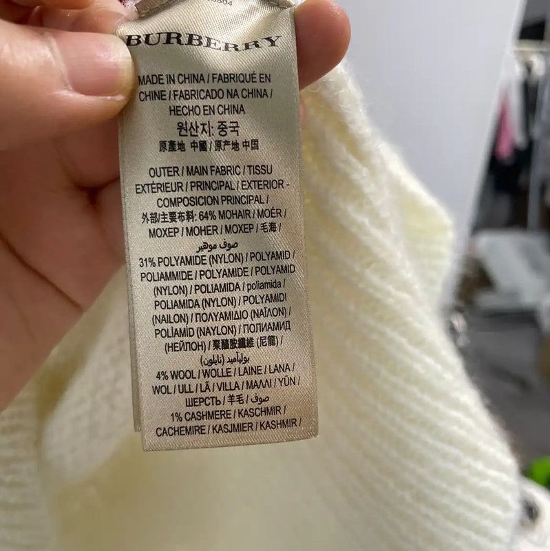 Burberry Burberry Women's White Knit Sweater with Colorful Stripes Size M / US 6-8 / IT 42-44 - 4 Thumbnail