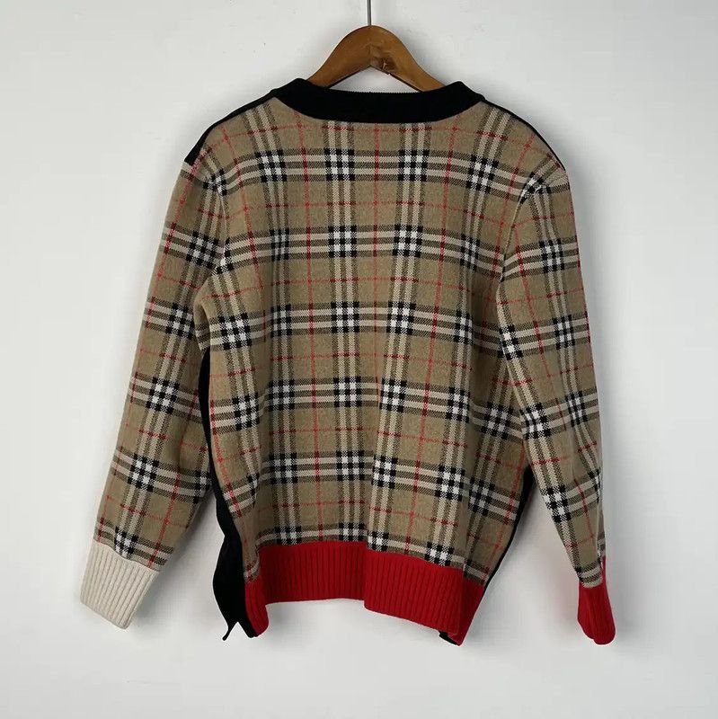 Burberry Burberry Brown Check Knit Sweater Size L / US 10 / IT 46 - 2 Thumbnail