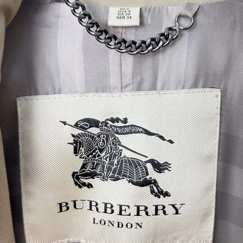 Burberry Burberry Brown Cotton Blend Women's Trench Coat Size L / US 10 / IT 46 - 4 Thumbnail