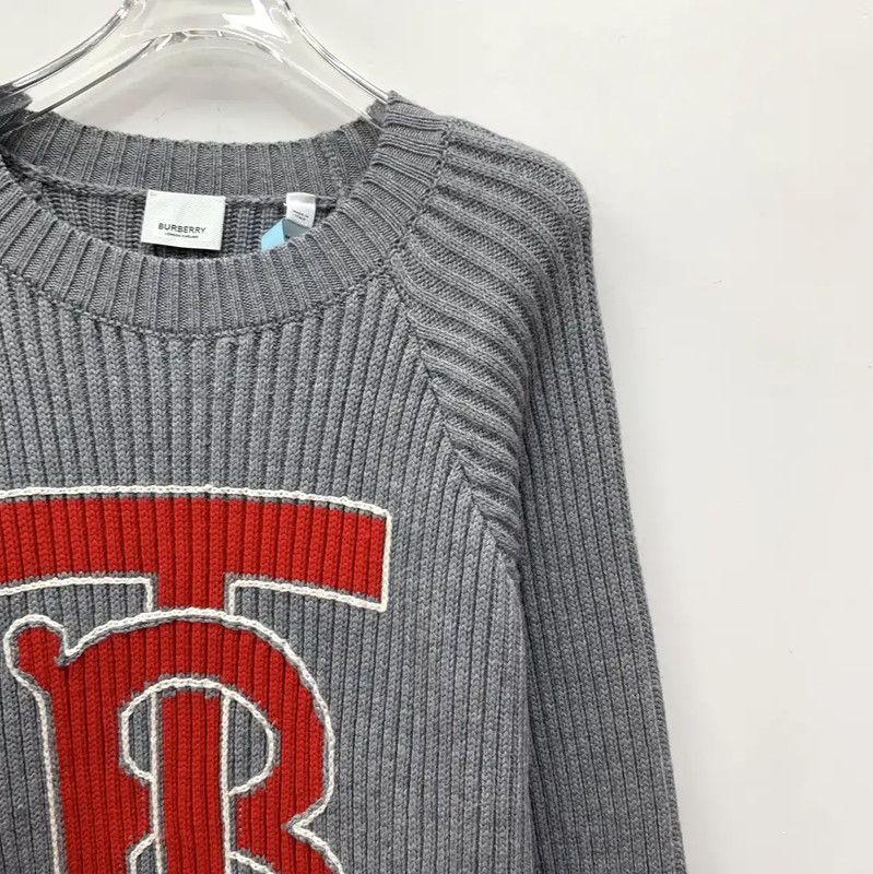 Burberry Burberry Gray Wool Knit Sweater with Logo Size M / US 6-8 / IT 42-44 - 3 Thumbnail
