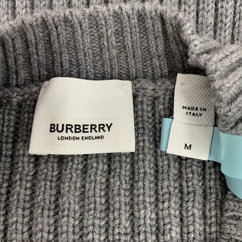 Burberry Burberry Gray Wool Knit Sweater with Logo Size M / US 6-8 / IT 42-44 - 5 Thumbnail